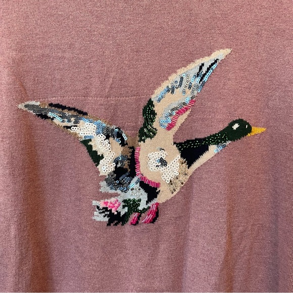 Joules Miranda Luxe Women's Sweater Sequin Pink Duck Size 8 - Picture 2 of 7